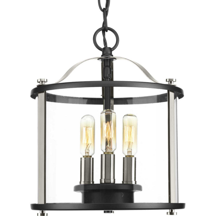 Progress Lighting P550011-031 Squire Three Light Semi-Flush Convertible Outdoor Black
