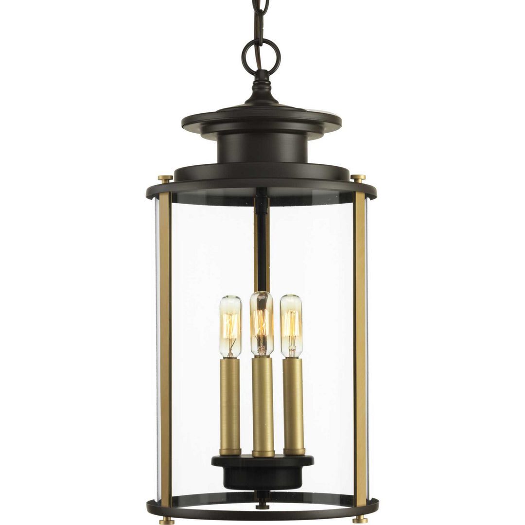 Progress Lighting P550012-020 Squire Three Light Hanging Lantern Outdoor Bronze / Dark