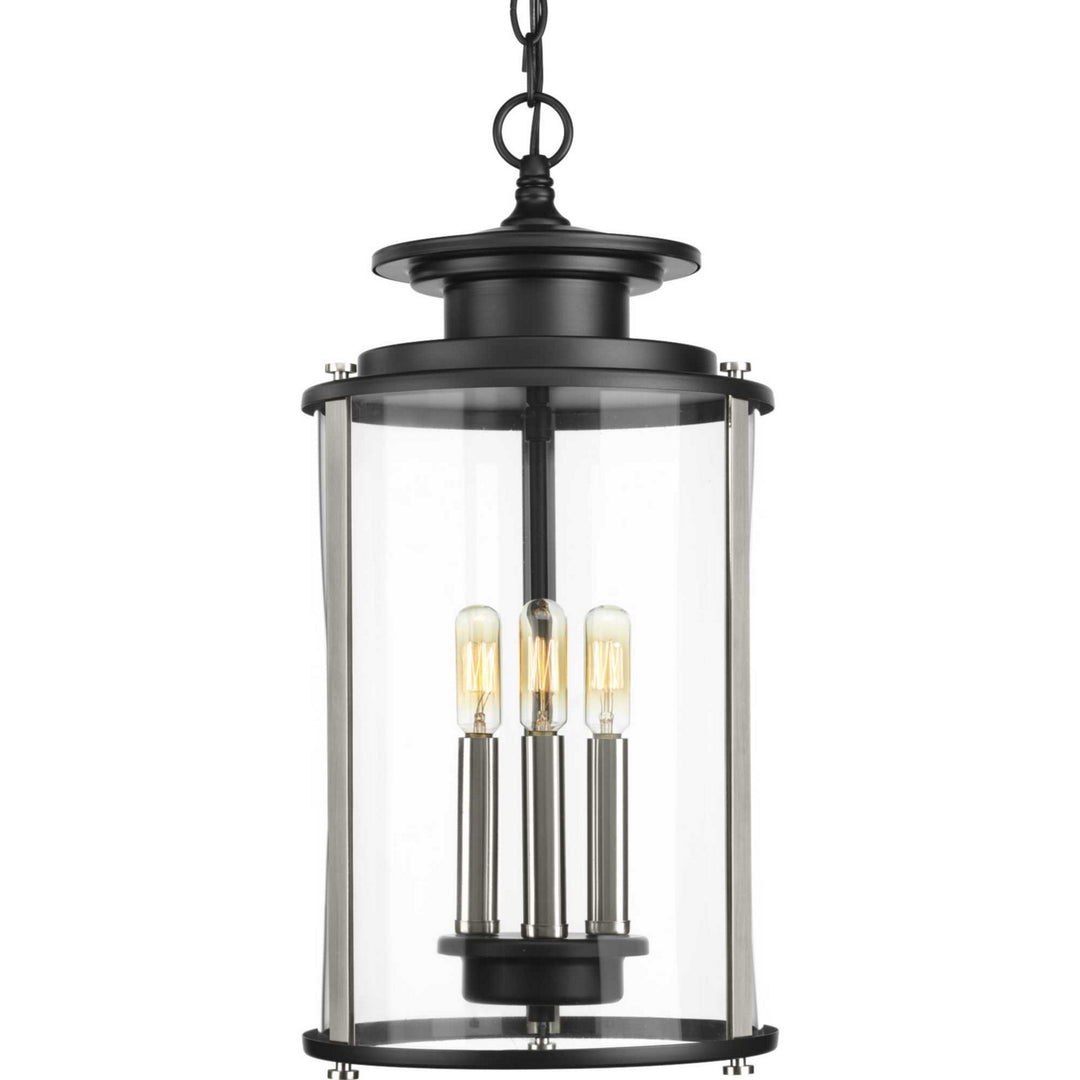 Progress Lighting P550012-031 Squire Three Light Hanging Lantern Outdoor Black