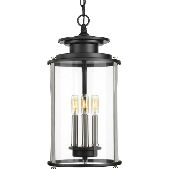 Progress Lighting P550012-031 Squire Three Light Hanging Lantern Outdoor Black