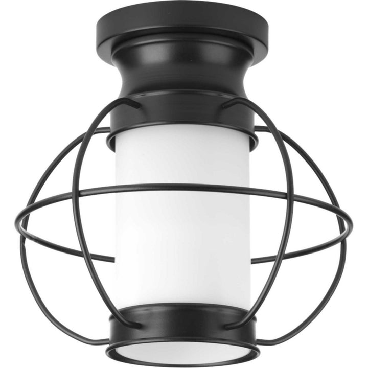 Progress Lighting P550016-031 Haddon One Light Flush Mount Outdoor Black