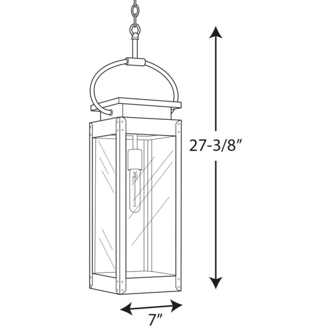 Progress Lighting P550018-135 Union Square One Light Hanging Lantern Outdoor Pewter, Nickel, Silver