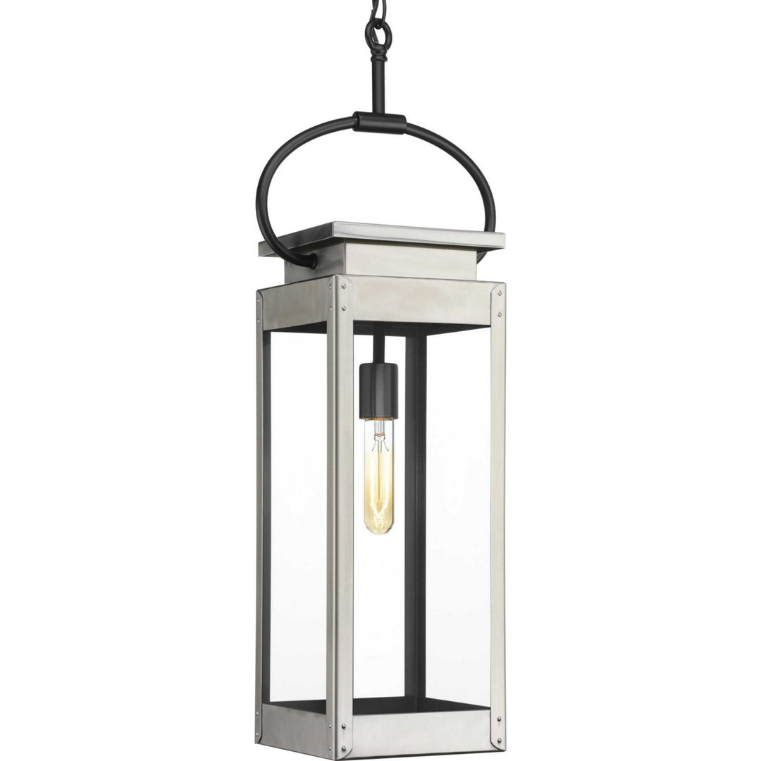 Progress Lighting P550018-135 Union Square One Light Hanging Lantern Outdoor Pewter, Nickel, Silver