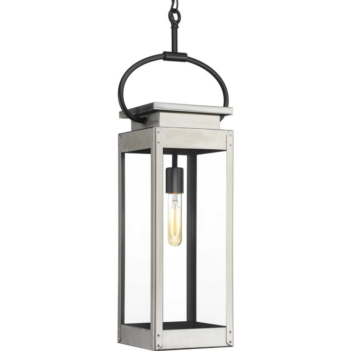 Progress Lighting P550018-135 Union Square One Light Hanging Lantern Outdoor Pewter, Nickel, Silver