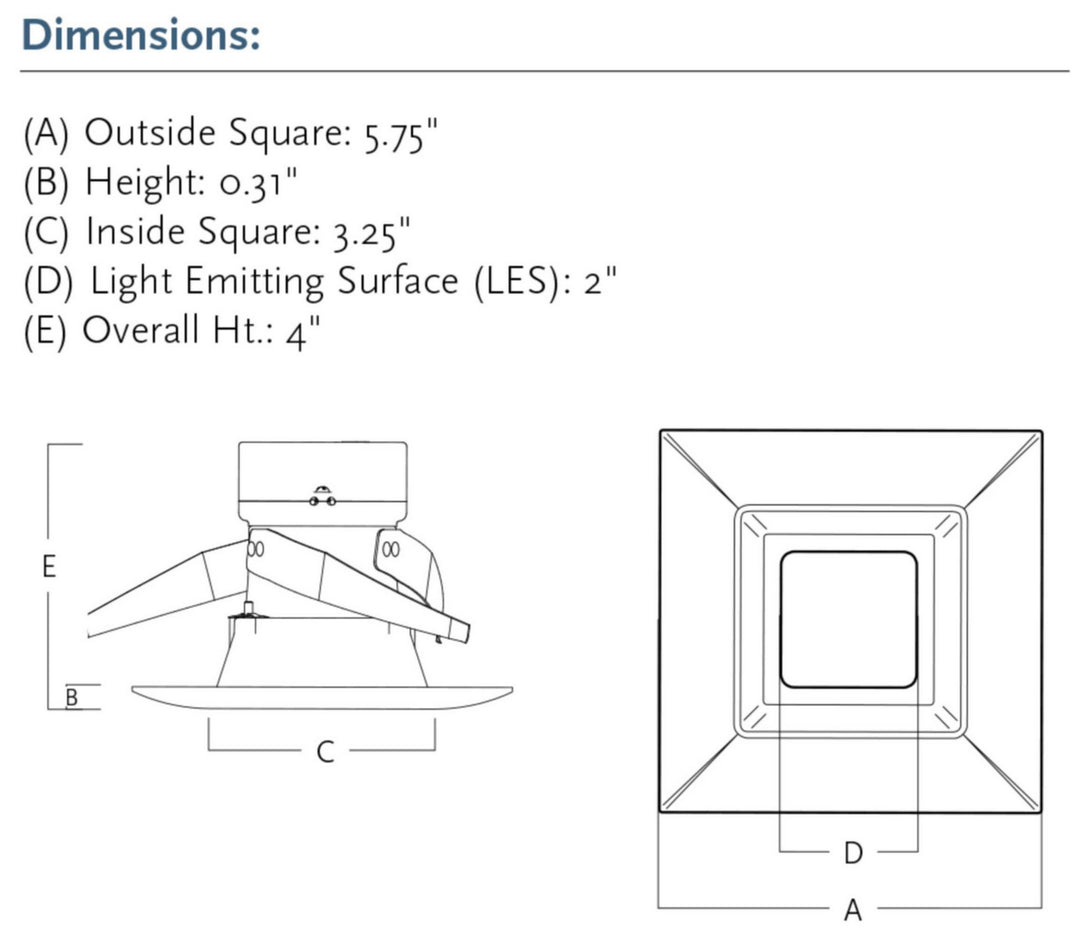 Progress Lighting P8161-28-30K Led Retrofit Sq Led Recessed Trim Recessed Light White