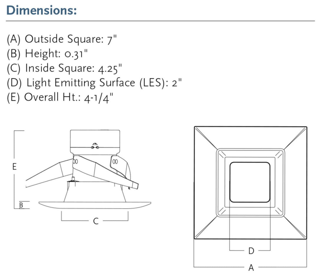 Progress Lighting P8171-09-30K Led Retrofit Sq Led Recessed Trim Recessed Light Pewter, Nickel, Silver