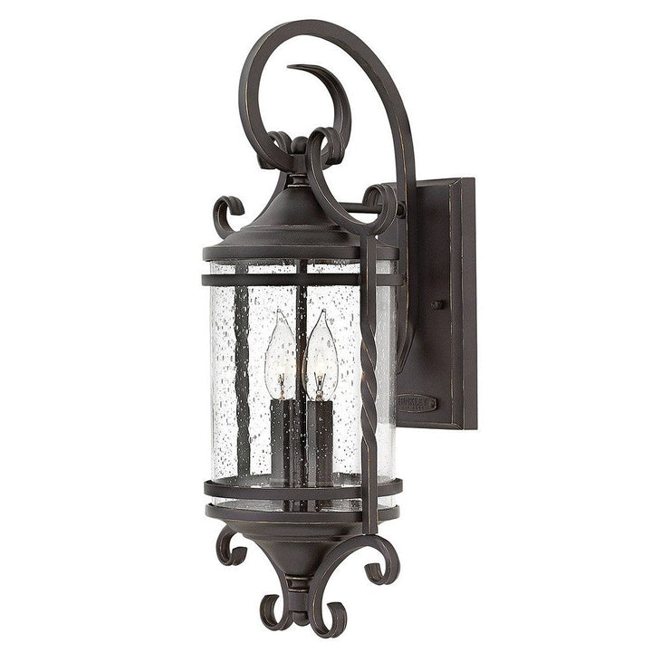 Hinkley Lighting 1143OL-CL  Casa Outdoor Olde Black With Clear Seedy Glass