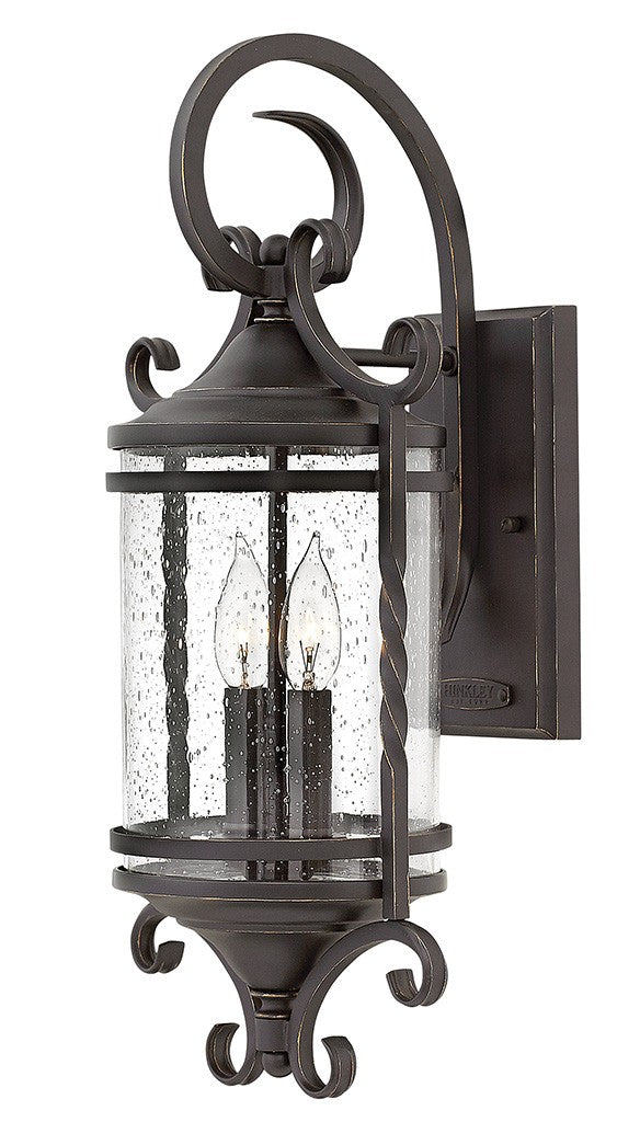 Hinkley Lighting 1143OL-CL  Casa Outdoor Olde Black With Clear Seedy Glass