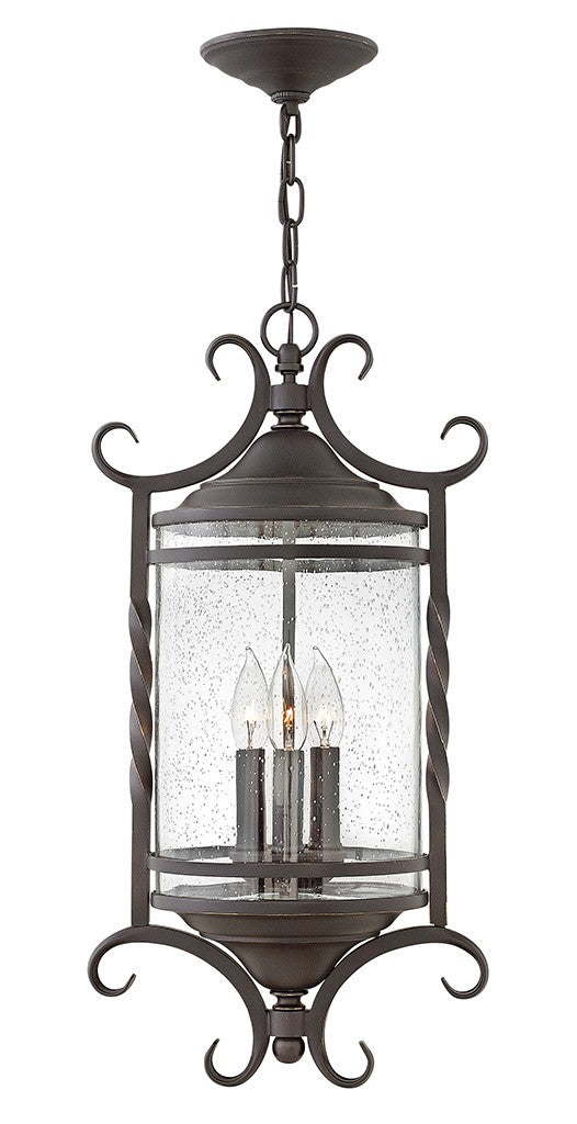 Hinkley Lighting 1147OL-CL  Casa Outdoor Olde Black With Clear Seedy Glass