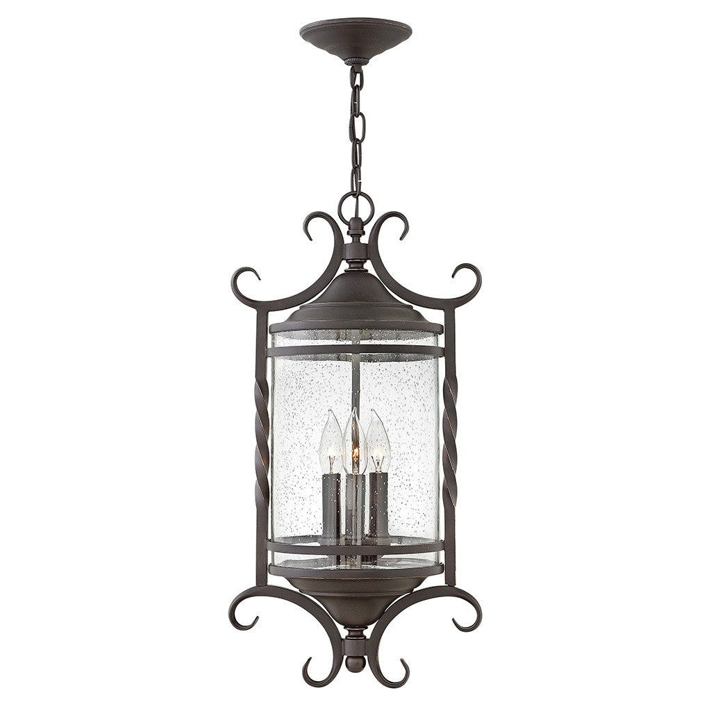 Hinkley Lighting 1147OL-CL  Casa Outdoor Olde Black With Clear Seedy Glass