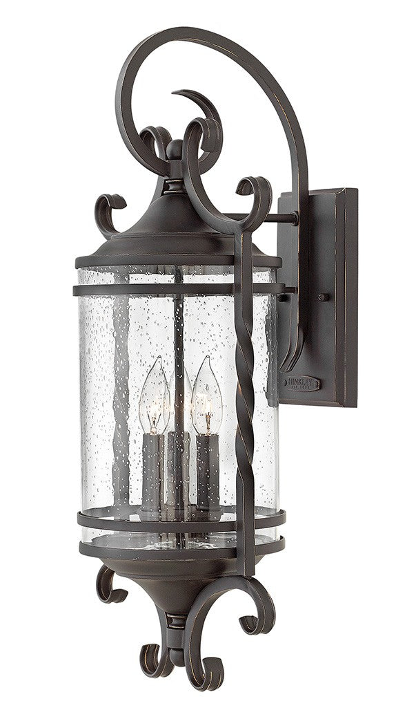 Hinkley Lighting 1148OL-CL  Casa Outdoor Olde Black With Clear Seedy Glass