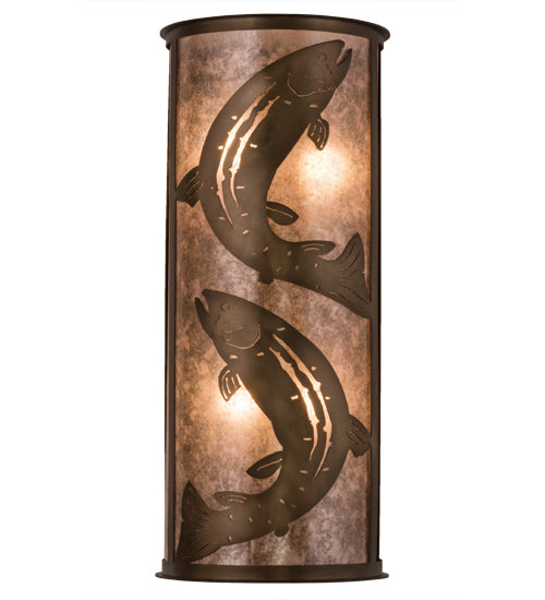 Meyda Tiffany Leaping Trout 82464 Wall Light - Antique Copper