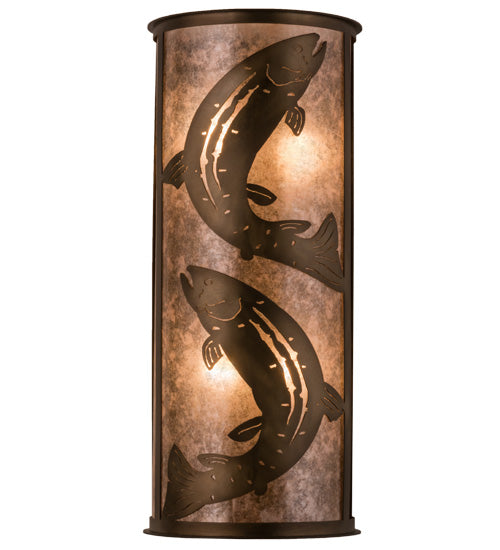 Meyda Tiffany Leaping Trout 82464 Wall Light - Antique Copper