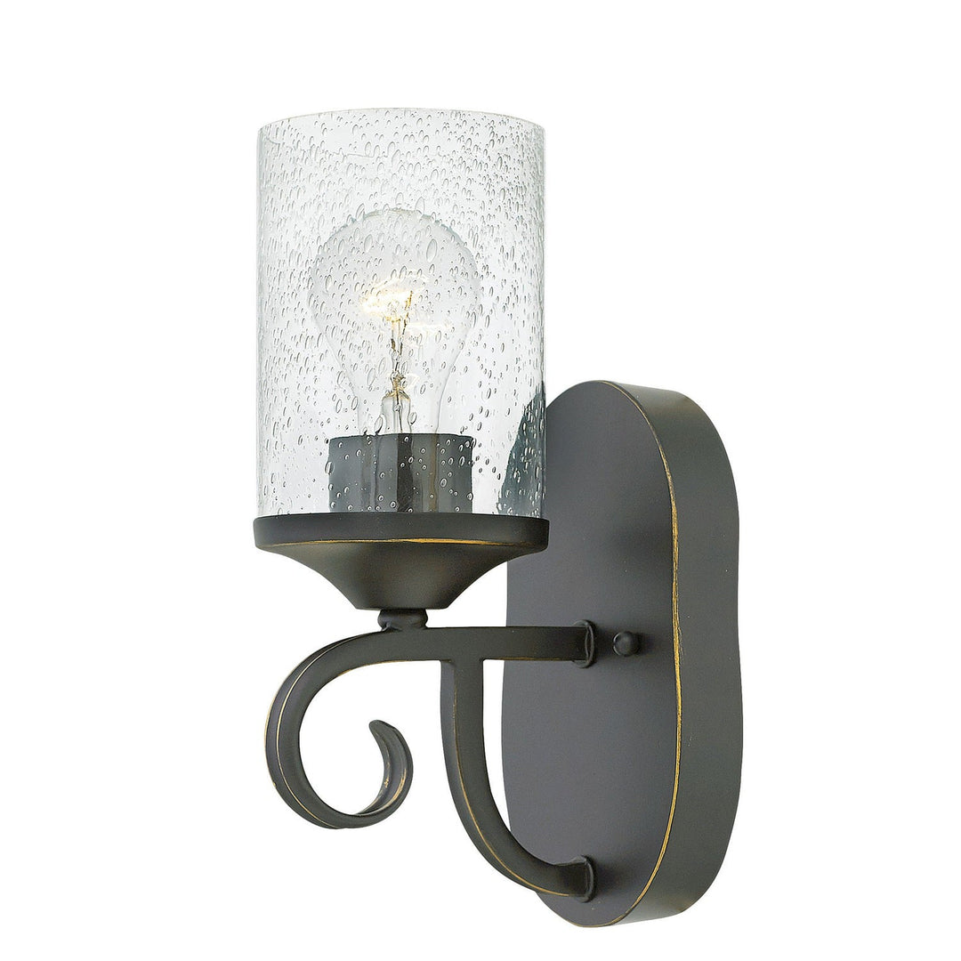 Hinkley Casa 4010OL-CL Wall Sconce Light - Olde Black with Clear Seedy glass