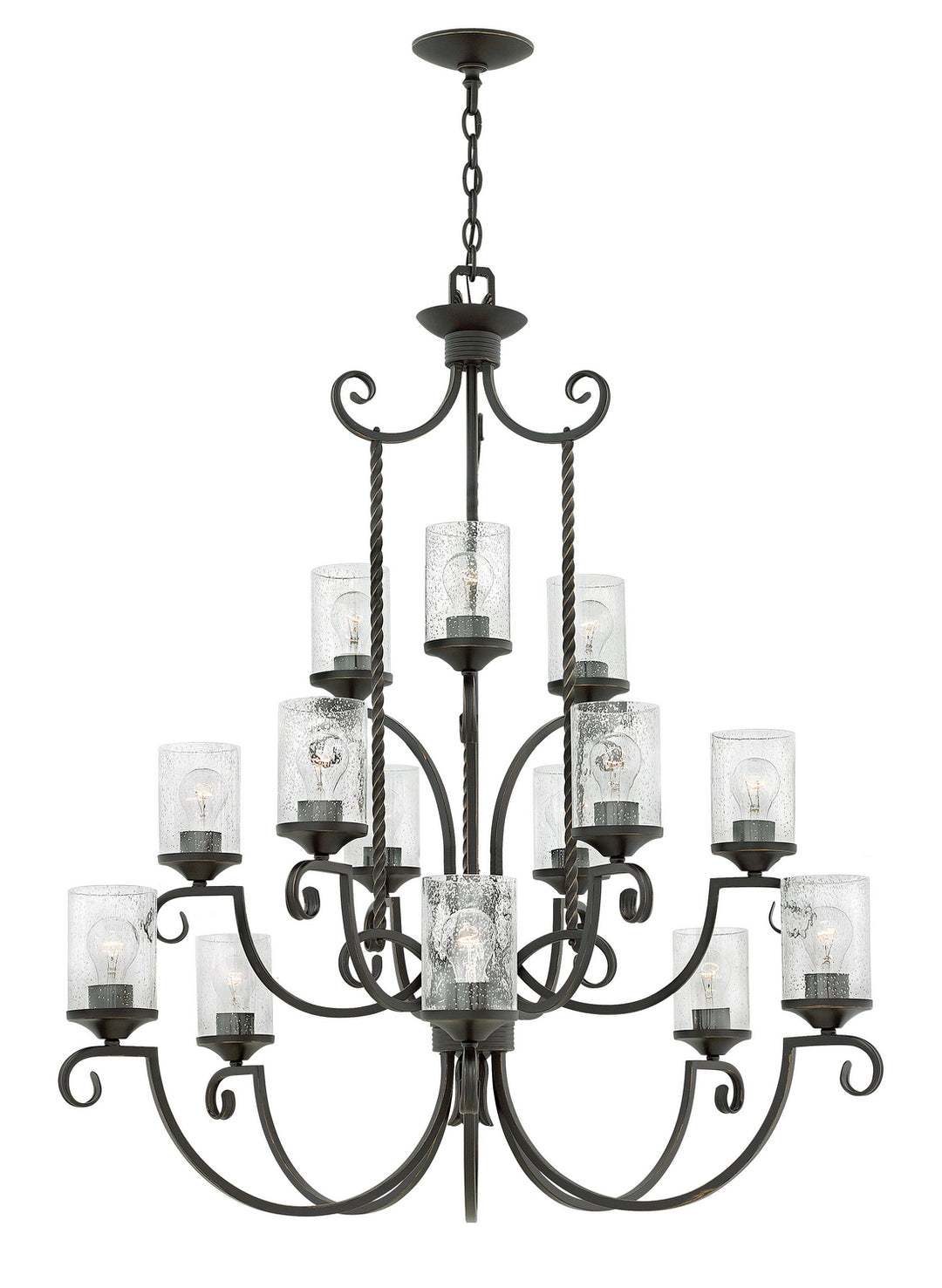 Hinkley Casa 4019OL-CL Chandelier Light - Olde Black with Clear Seedy glass