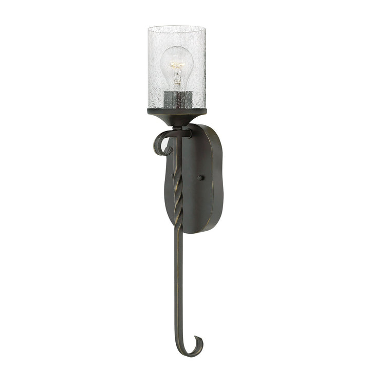 Hinkley Casa 4300OL-CL Wall Sconce Light - Olde Black with Clear Seedy glass