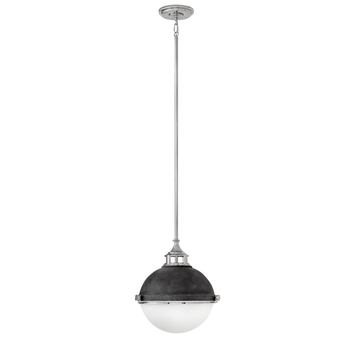 Hinkley Fletcher 4834DZ-PN Pendant Light - Aged Zinc with Polished Nickel accent