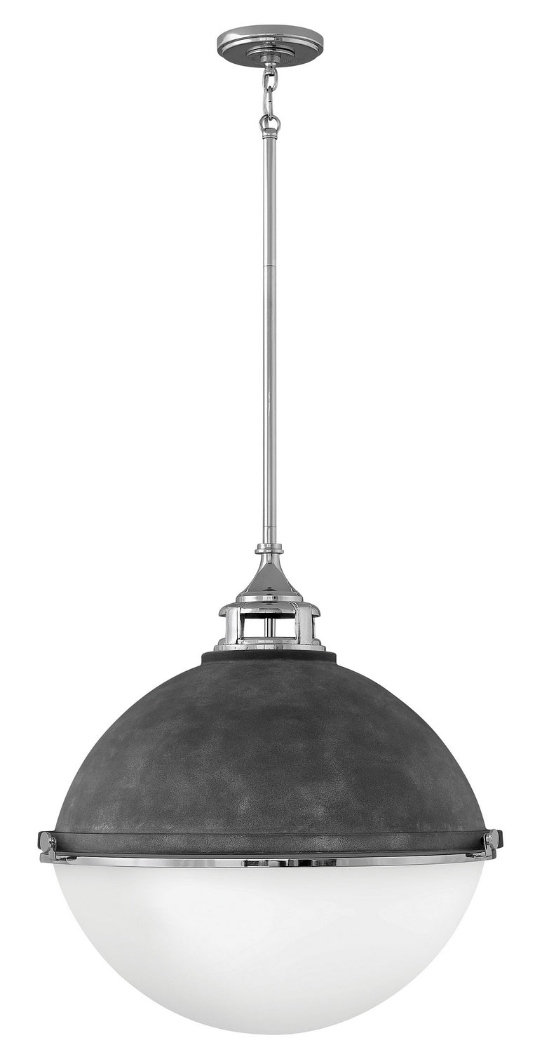 Hinkley Fletcher 4836DZ-PN Pendant Light - Aged Zinc with Polished Nickel accent