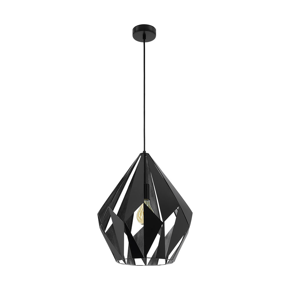 Eglo Carlton 49879A Pendant Light - Matte Black/Silver