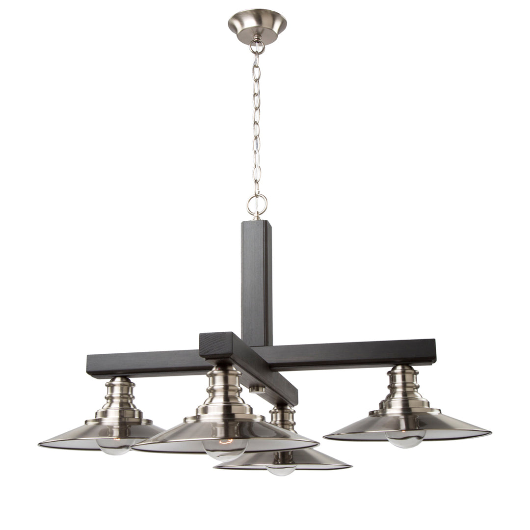 Artcraft Ambrose AC11044BN Chandelier Light - Dark wood & brushed nickel