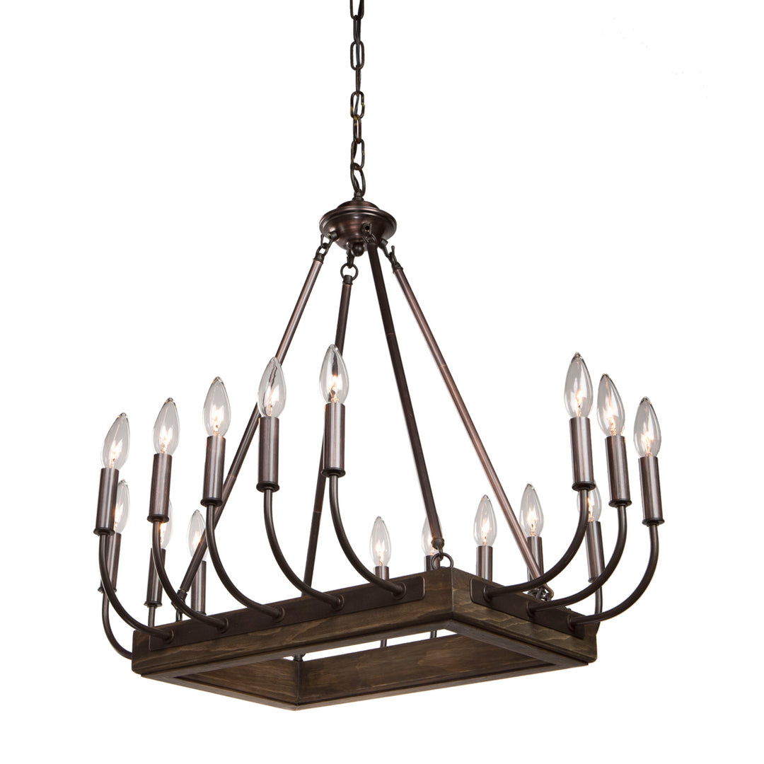 Artcraft Aberdeen AC11056BU Chandelier Light - Brunito bronze & light wood