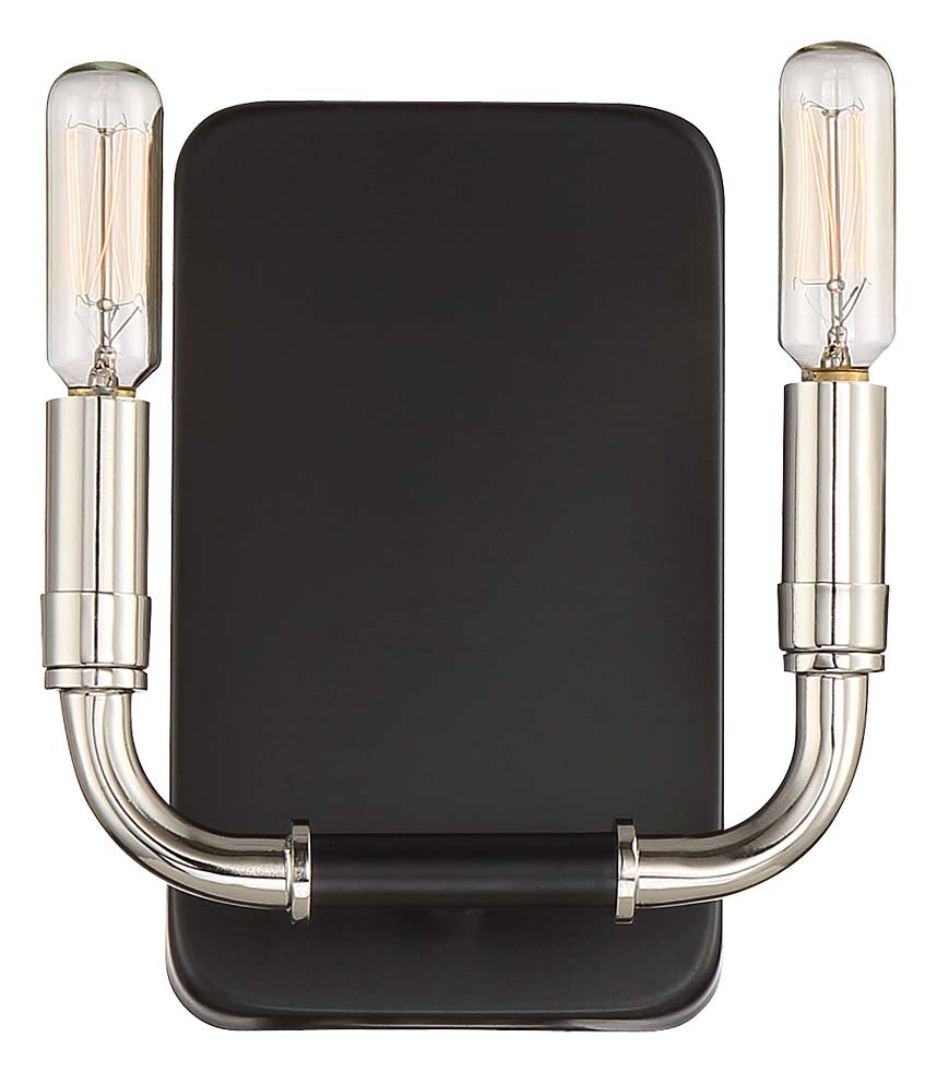 Minka-Lavery Liege 4062-572 Wall Light - Coal W/Polished Nickel Highlig