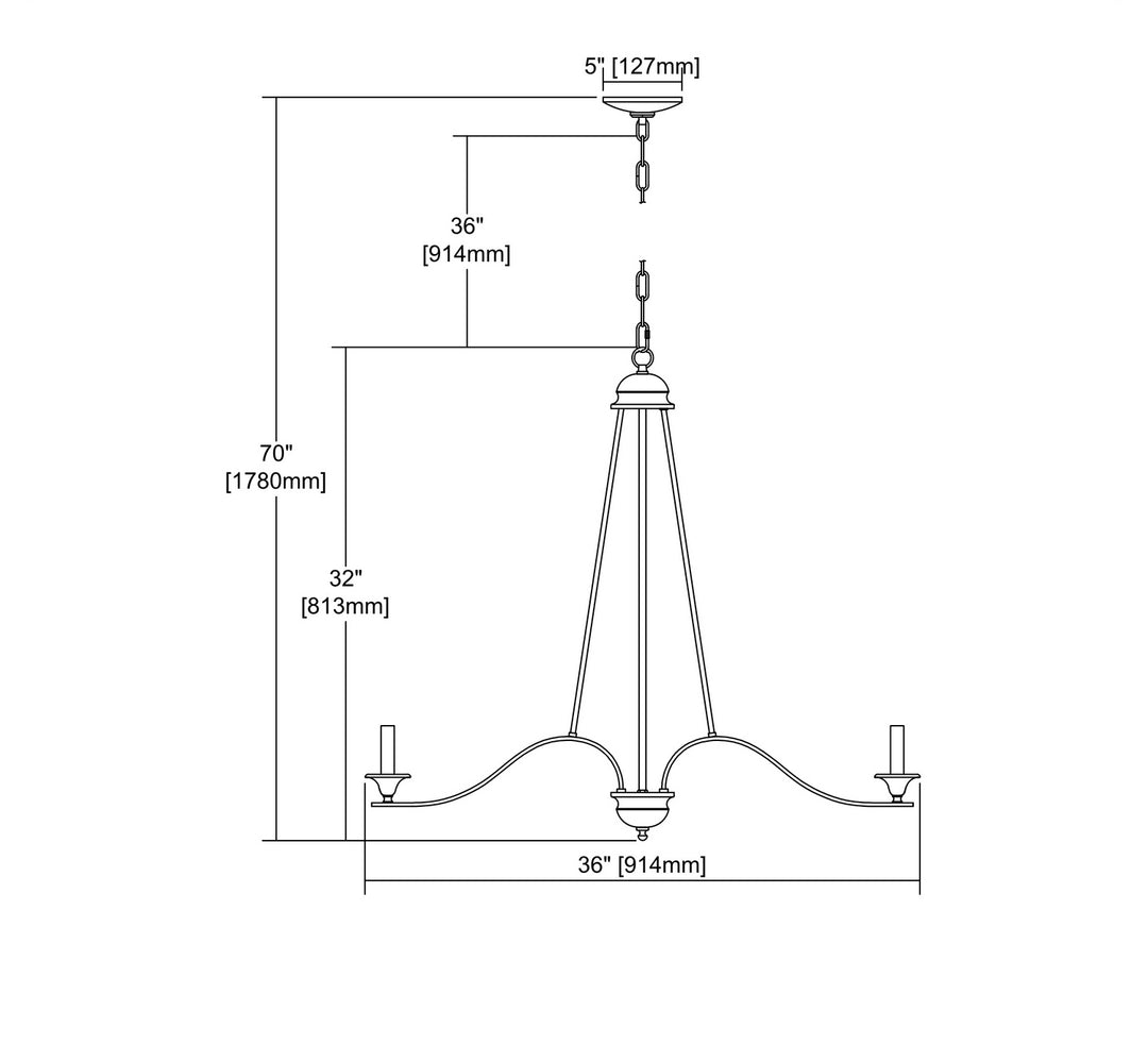 Elk Farmington CN110821 Chandelier Light - Oil Rubbed Bronze