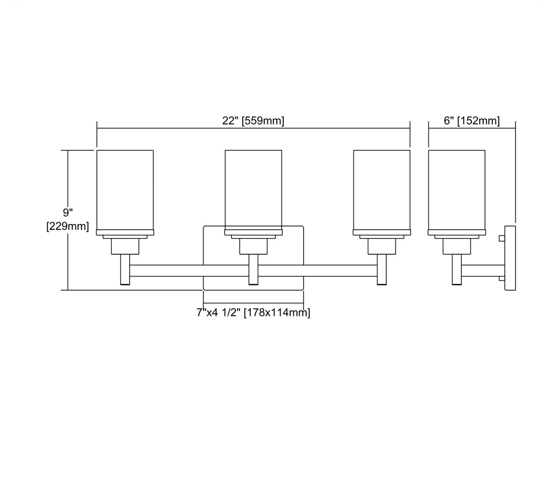 Elk Belmar CN575312 Bath Vanity Light 22 in. wide - Brushed Nickel