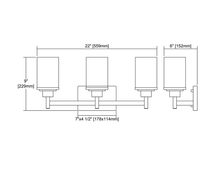 Elk Belmar CN575312 Bath Vanity Light 22 in. wide - Brushed Nickel