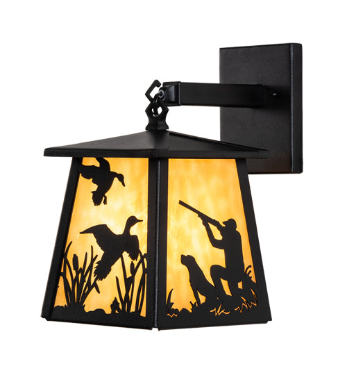 Meyda Tiffany Lighting 82645 Duck Hunter One Light Wall Sconce Outdoor Black