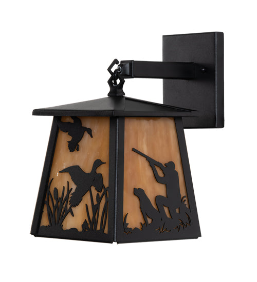 Meyda Tiffany Lighting 82645 Duck Hunter One Light Wall Sconce Outdoor Black