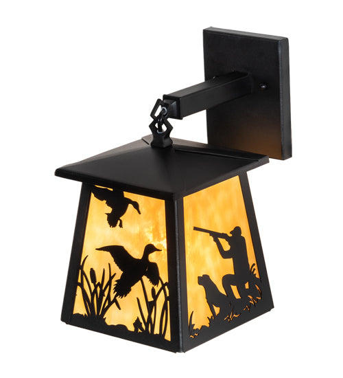 Meyda Tiffany Lighting 82645 Duck Hunter One Light Wall Sconce Outdoor Black