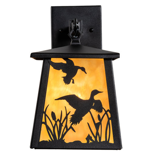 Meyda Tiffany Lighting 82645 Duck Hunter One Light Wall Sconce Outdoor Black