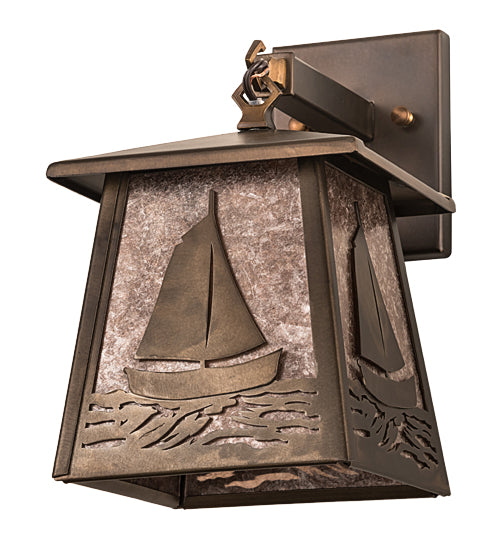 Meyda Tiffany Lighting 82646 Sailboat One Light Wall Sconce Outdoor Copper/Antique/Verde