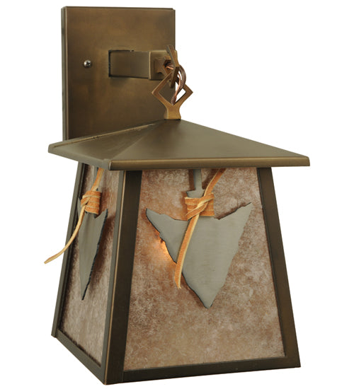 Meyda Tiffany Lighting 82649 Arrowhead One Light Wall Sconce Outdoor Copper/Antique/Verde