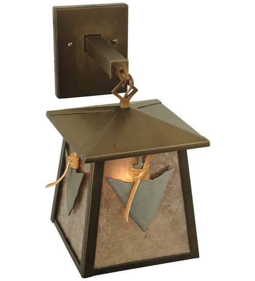 Meyda Tiffany Lighting 82649 Arrowhead One Light Wall Sconce Outdoor Copper/Antique/Verde