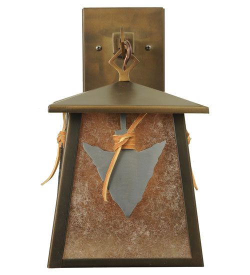 Meyda Tiffany Lighting 82649 Arrowhead One Light Wall Sconce Outdoor Copper/Antique/Verde