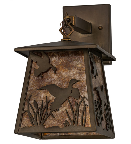 Meyda Tiffany Lighting 82652 Ducks In Flight One Light Wall Sconce Outdoor Copper/Antique/Verde