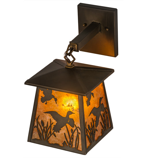 Meyda Tiffany Lighting 82652 Ducks In Flight One Light Wall Sconce Outdoor Copper/Antique/Verde