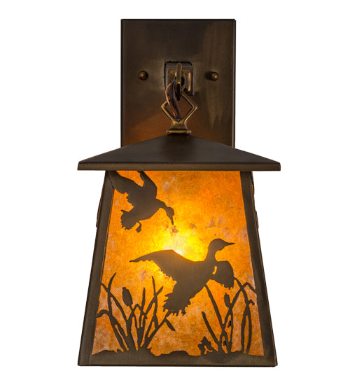 Meyda Tiffany Lighting 82652 Ducks In Flight One Light Wall Sconce Outdoor Copper/Antique/Verde