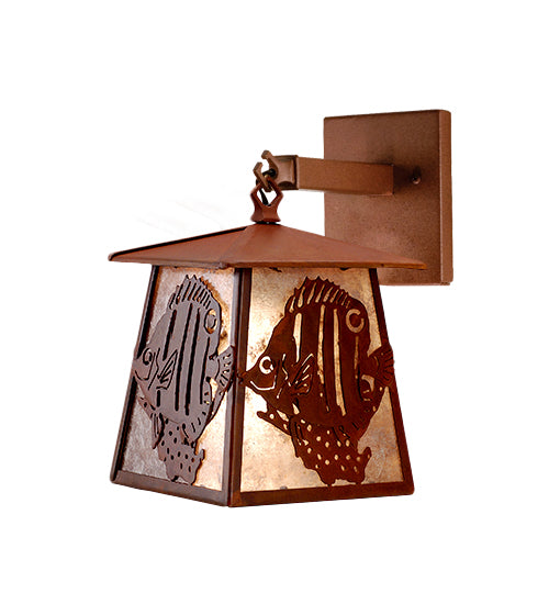 Meyda Tiffany Lighting 82654 Tropical Fish One Light Wall Sconce Outdoor Bronze / Dark