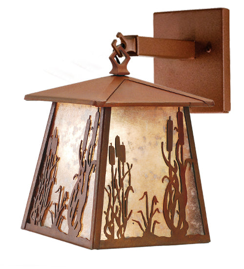 Meyda Tiffany Lighting 82660 Reeds & Cattails One Light Wall Sconce Outdoor Bronze / Dark