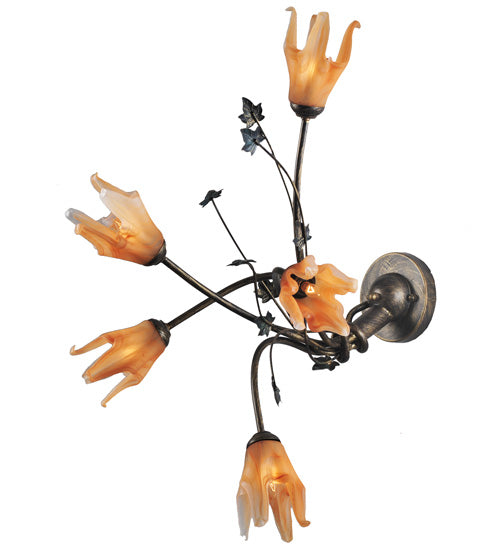 Meyda Tiffany Blossoming Tigerlily 82751 Wall Light - Antique,French Bronzed