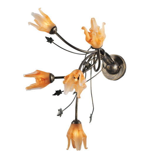 Meyda Tiffany Blossoming Tigerlily 82751 Wall Light - Antique,French Bronzed