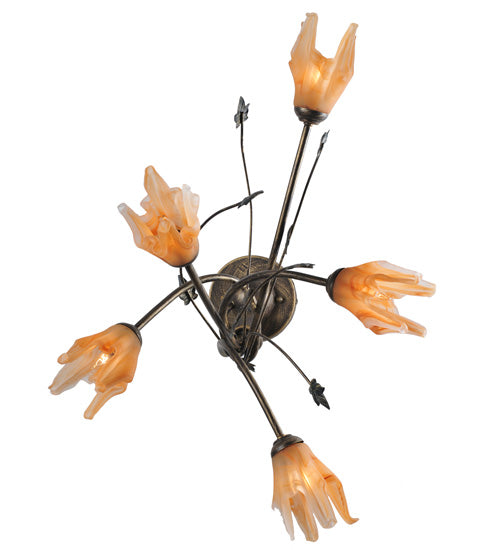 Meyda Tiffany Blossoming Tigerlily 82751 Wall Light - Antique,French Bronzed