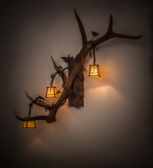 Meyda Tiffany Antlers 82834 Wall Light - Rust,Wrought Iron