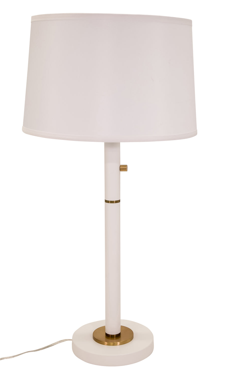 House Of Troy Lighting RU750-WT  Rupert Lamp White With Weathered Brass Accents