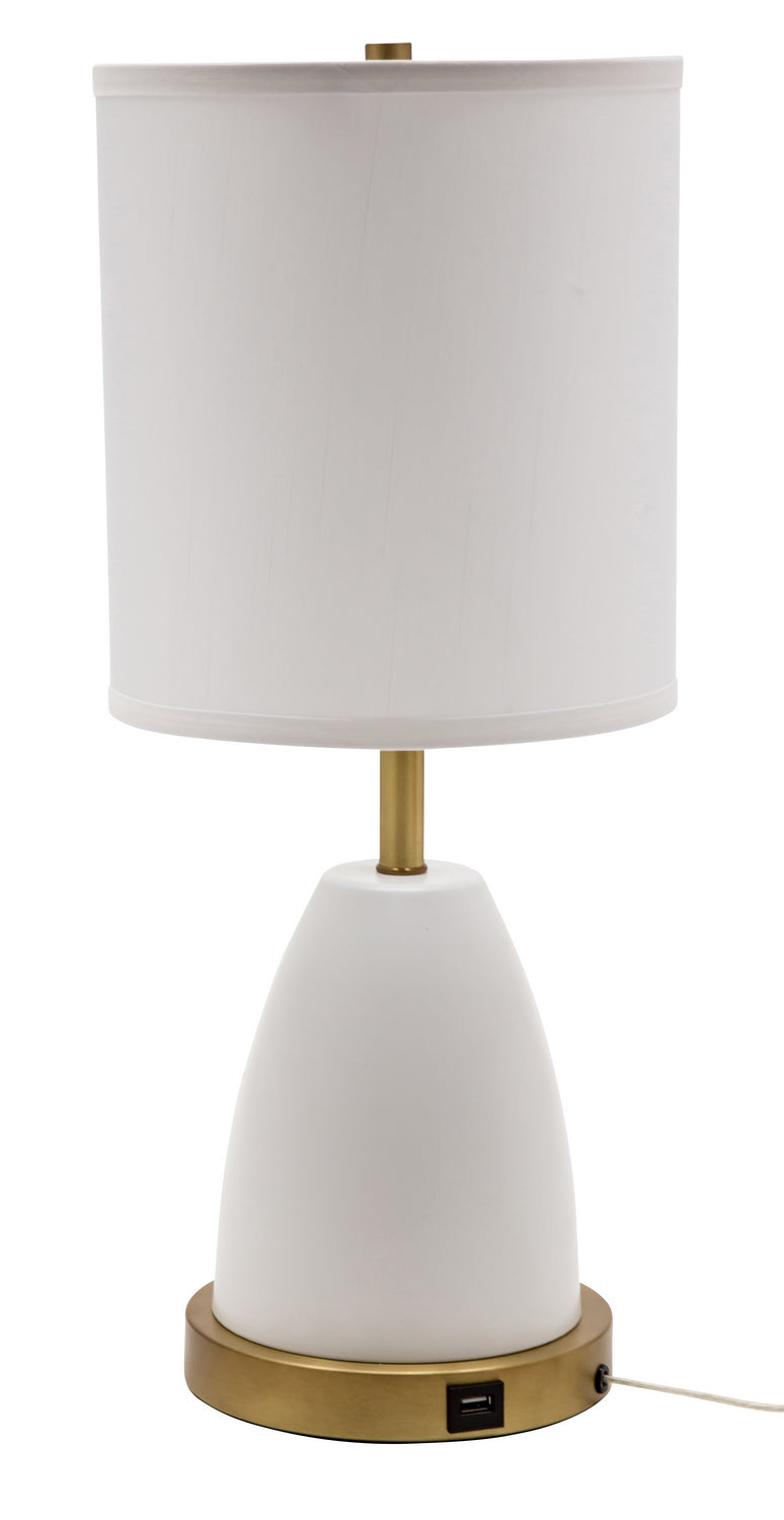 House Of Troy Lighting RU751-WT  Rupert Lamp White With Weathered Brass Accents