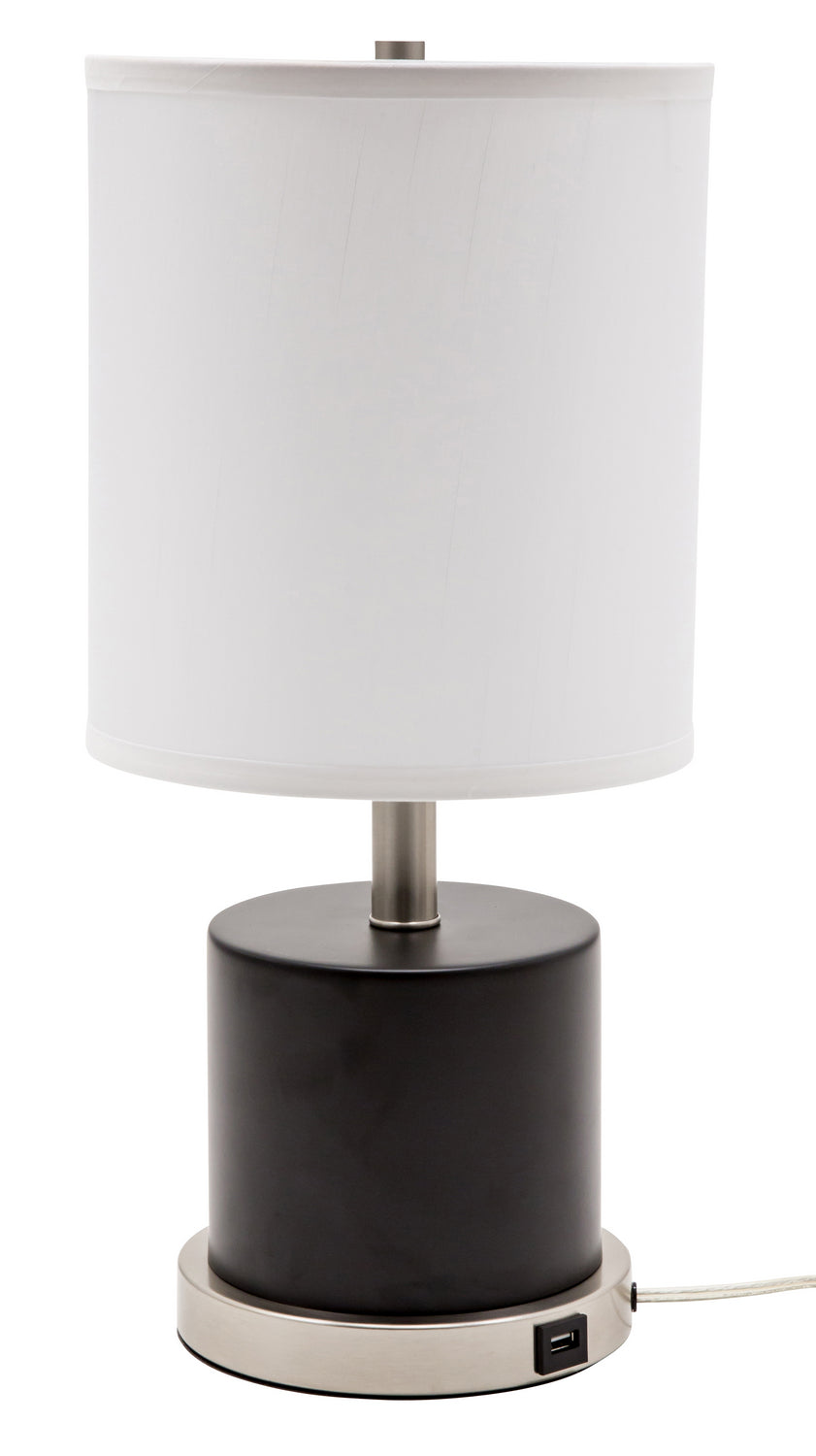 House Of Troy Lighting RU752-BLK  Rupert Lamp Black With Satin Nickel Accents