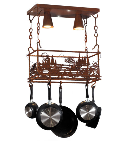 Meyda Tiffany Fly Fishing Creek 82884 Pendant Light - Rust